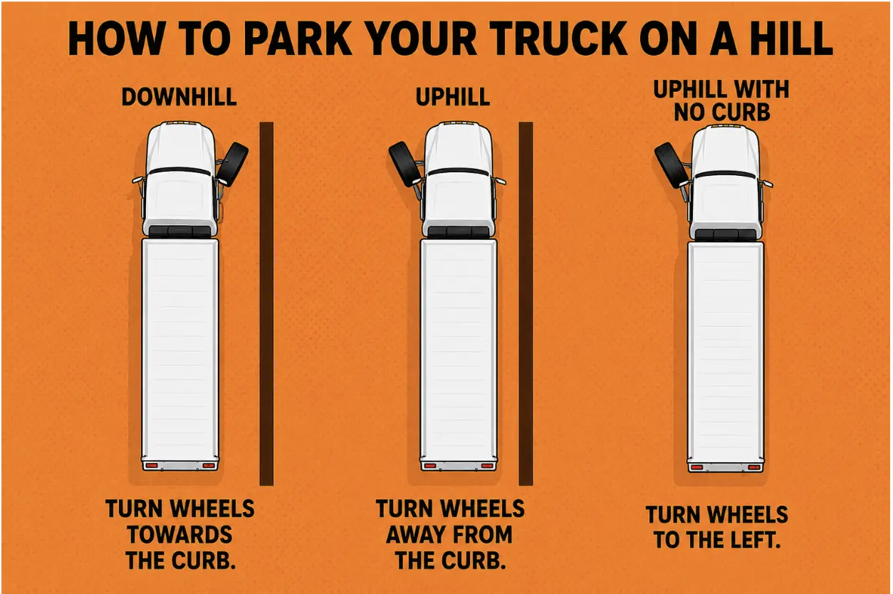 how to park up and down a hill